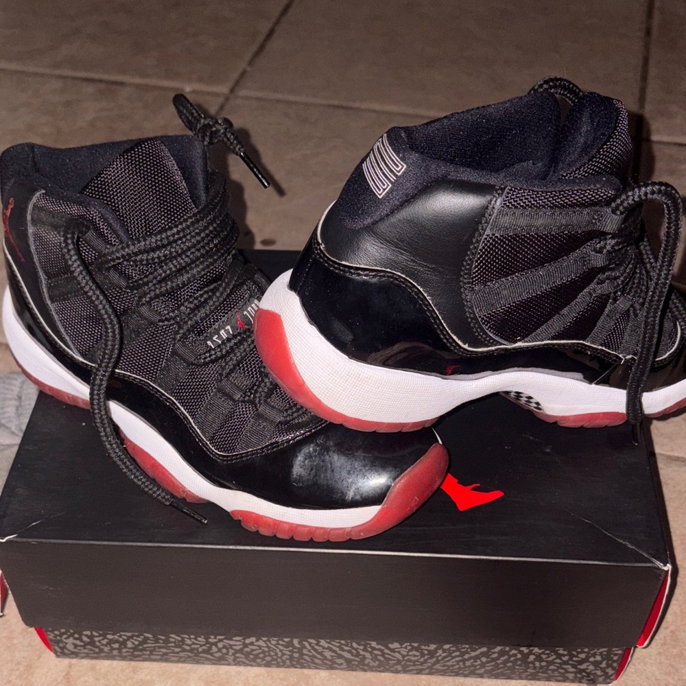 Jordan Kids Black and Red High-Top Sneakers